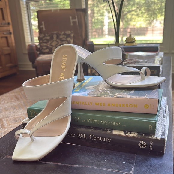 Stuart Weitzman White Heeled Sandals - Picture 4 of 7